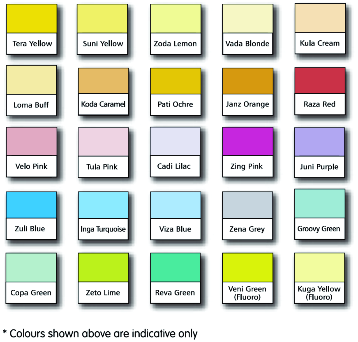 Optix Paper Colour Chart